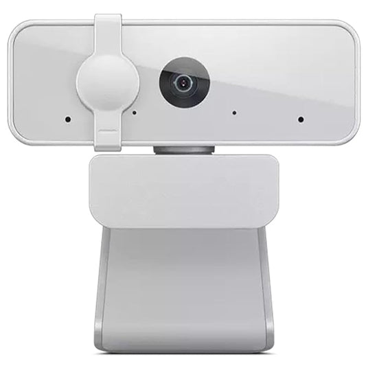 (Open Box) Lenovo 300 FHD Webcam with Full Stereo Dual Built-in mics | FHD 1080P 2.1 Megapixel CMOS Camera |Ultra-Wide 95 Lens, Digital Zoom | 360 Rotation | Flexible Mount, Cloud Grey