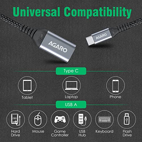 AGARO Micro USB to USB A Female OTG Adapter- (Metallic Grey)