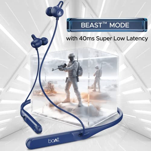 (Open Box)boAt Rockerz 255 Touch Neckband with Full Touch Controls,Spatial Audio,Up to 30H Playtime,ASAP Charge,Beast Mode,Enx Technology(Deep Blue),in-Ear,Bluetooth