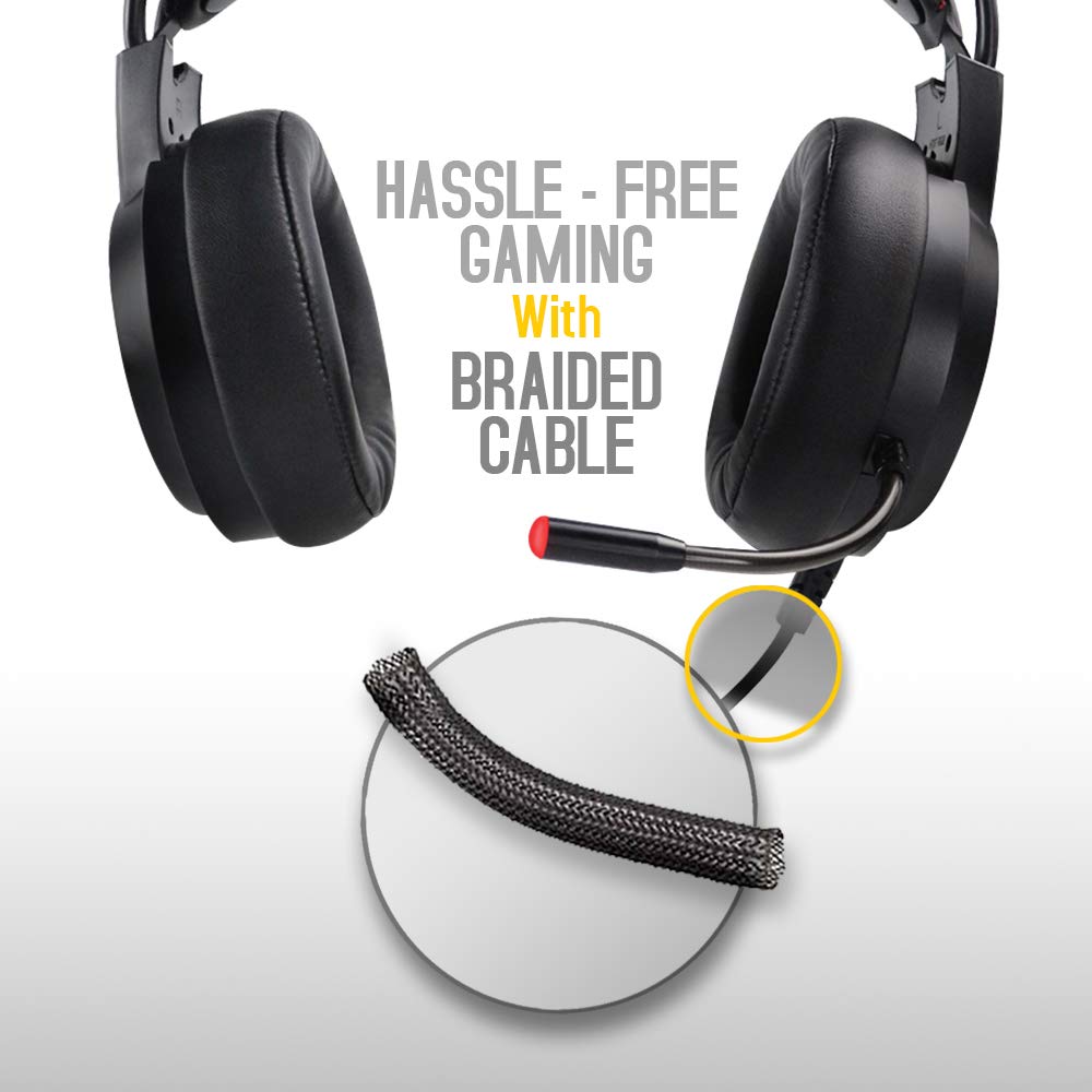(Open Box) Ant Esports H707 HD RGB Wired Gaming Headset | Noise Cancelling Over-Ear Headphones with Mic for PC / PS4 / Xbox One/Nintendo Switch/Mac