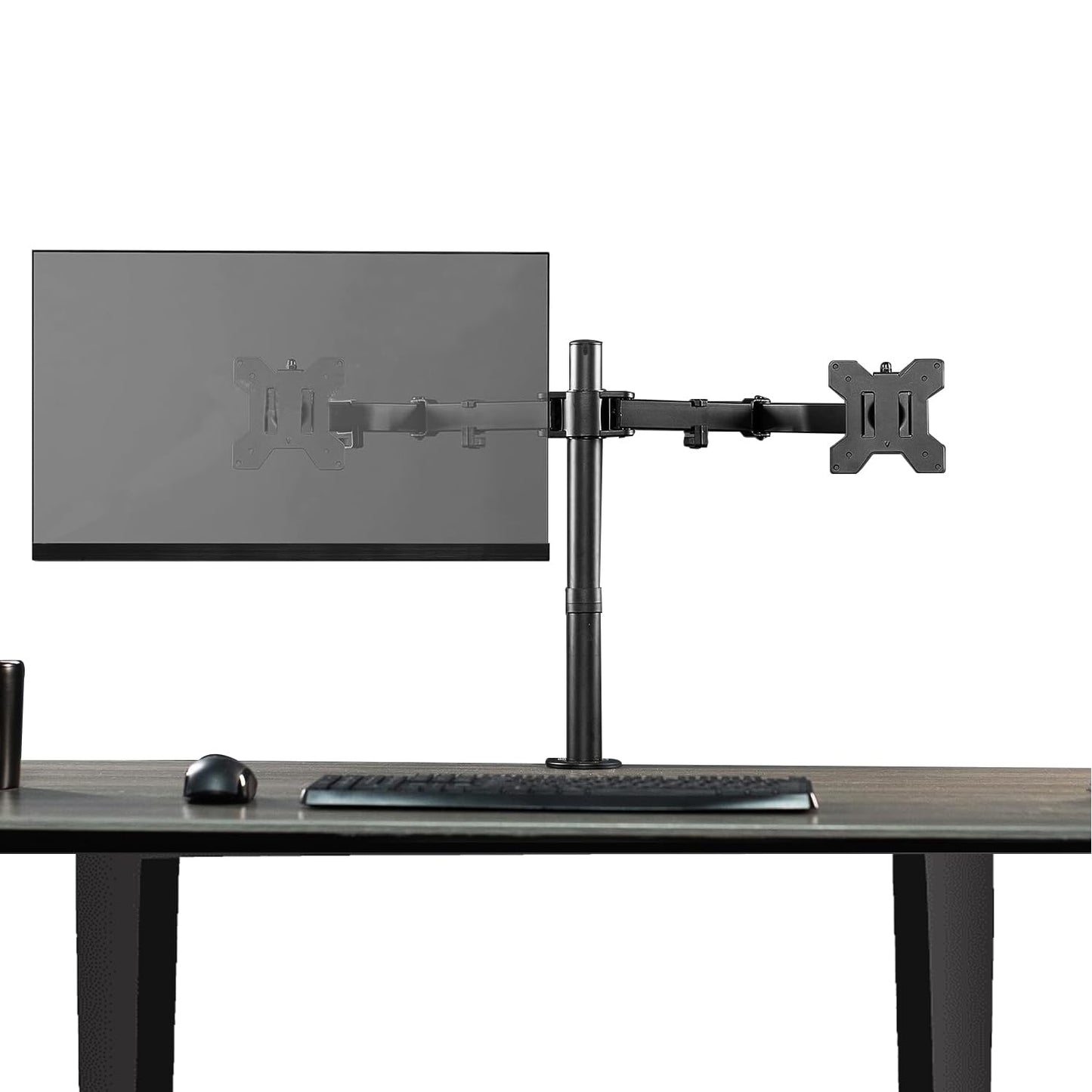 (Open Box) amazon basics Dual Monitor Stand - Height-Adjustable Arm Mount, Steel