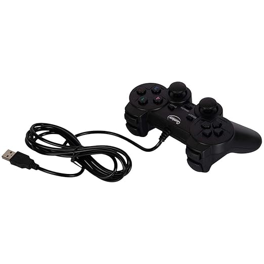 (Open Box) Quantum QHM7468 USB Gamepad with Dual Vibration (Black)