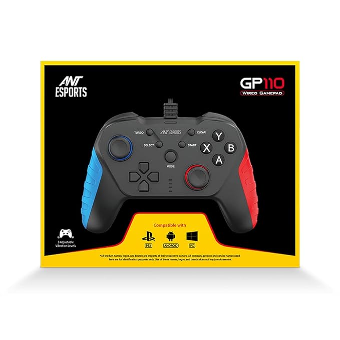 (Open Box) Ant Esports GP110 Wired Gamepad, Compatible for PC & Laptop Computer (Windows 10/8 /7) / PS3 / Android