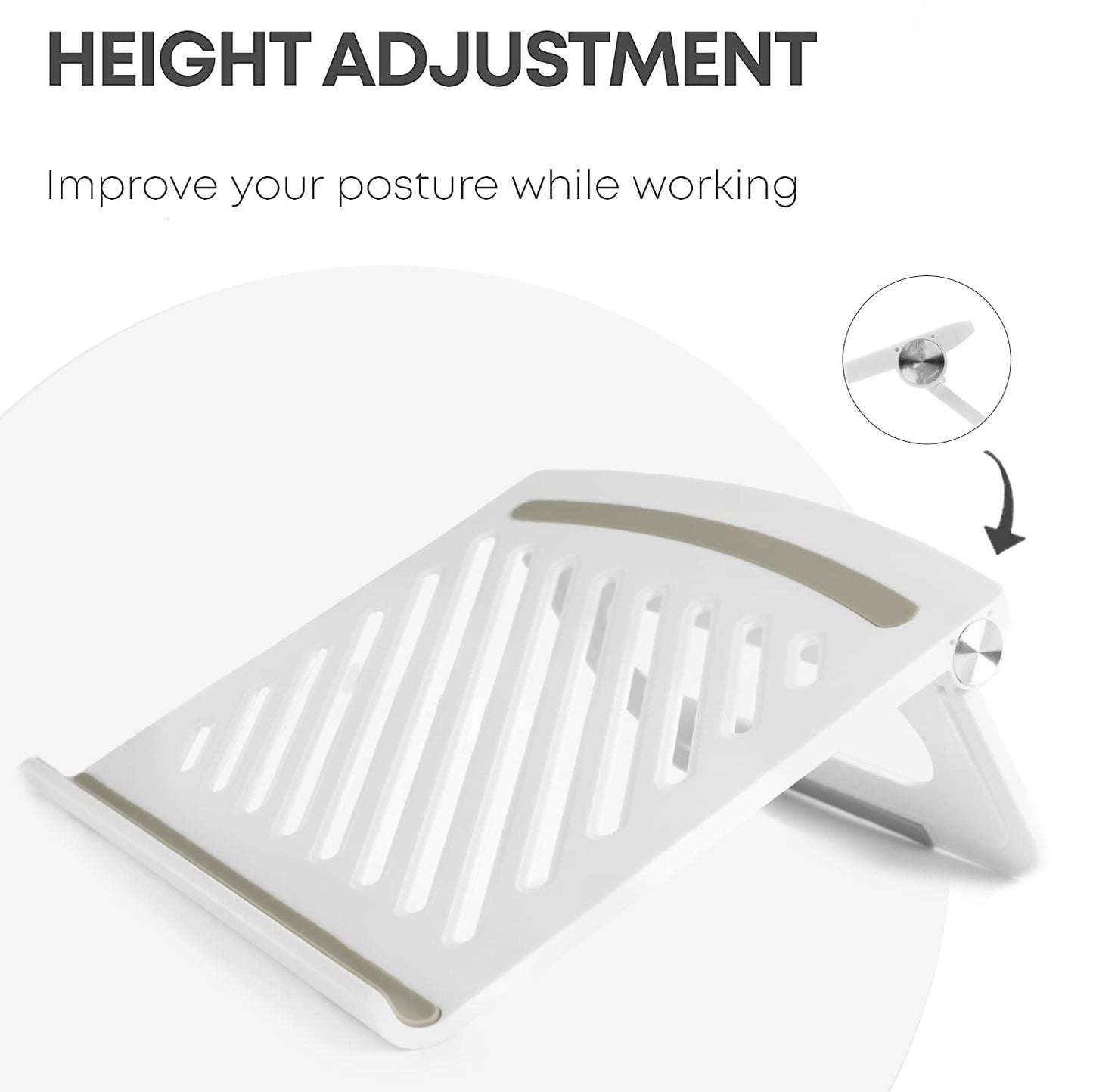 (Open Box) Dyazo Laptop Stand Riser | Ventilated | Portable | Foldable Compatible for MacBook Notebook 12 inches/30cm /13 inches /33cm/14.1 inches/35cm/15.6 inches/39.6cm Laptops