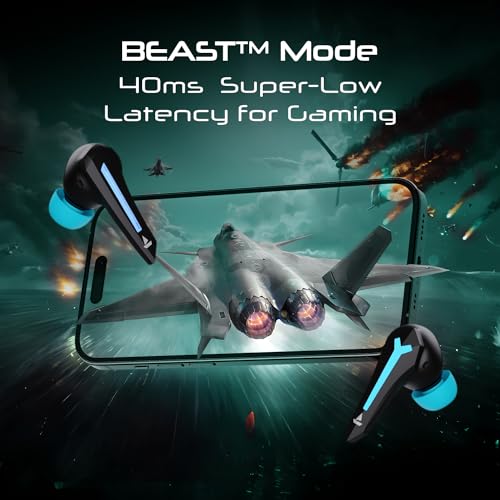 (Open box)boAt Immortal 111 TWS in Ear Earbuds with Up to 40 Hours of Playtime, 40 Ms Super-Low Latency Beast Mode, RGB LEDs, Quad Mics with Enx Tech, ASAP Charge, Iwp Tech, Ipx4, Btv5.3(Black Sabre)