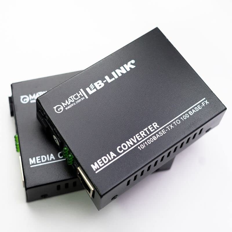 (Open Box)Match LB-Link Gigabit Media Converter 10/100/1000Mbps | Multi-Mode | 10/100/1000 Base-TX to 1000 Base FX | 1 Pair