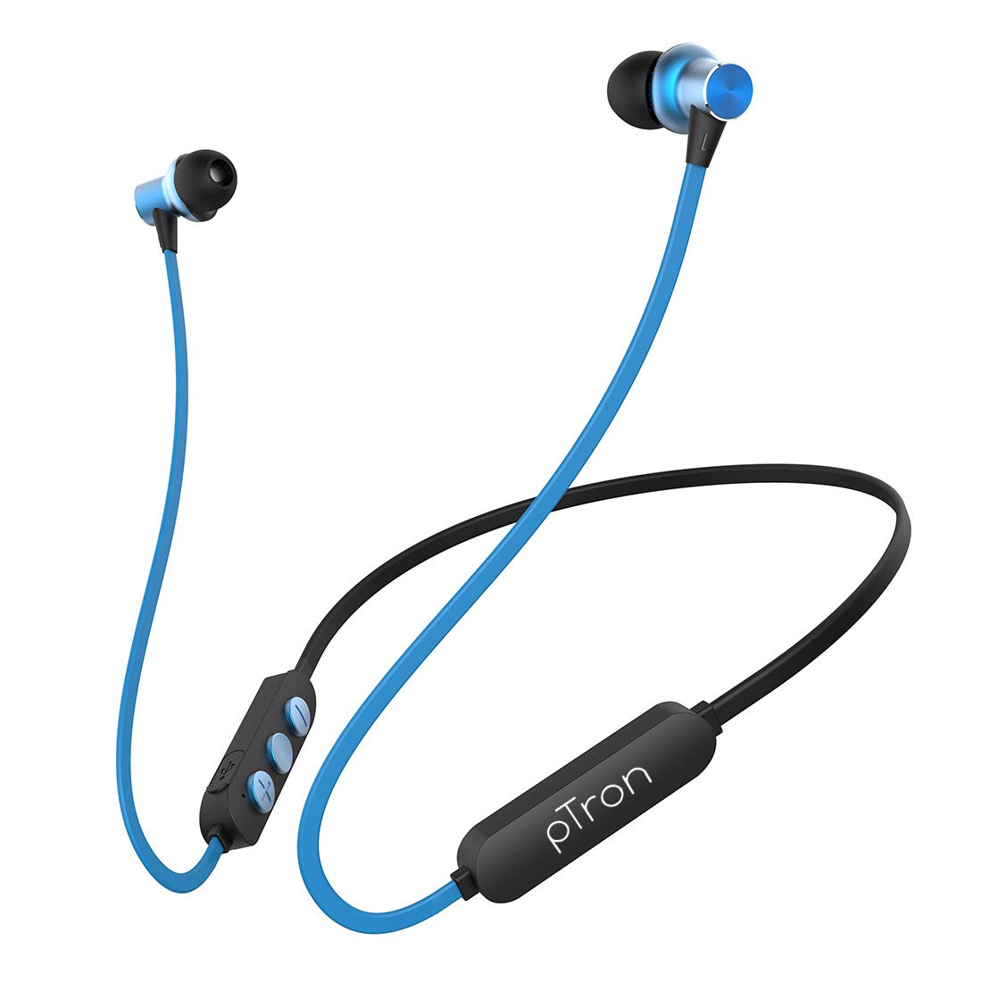 (Open Box) pTron Bassfest Plus Magnetic in Ear Bluetooth 5.0 Wireless Headphones with Mic, Stereo Sound with Bass, IPX4 Water & Sweat Resistant, Voice Assistance, Ergonomic & Lightweight - (Black & Grey)