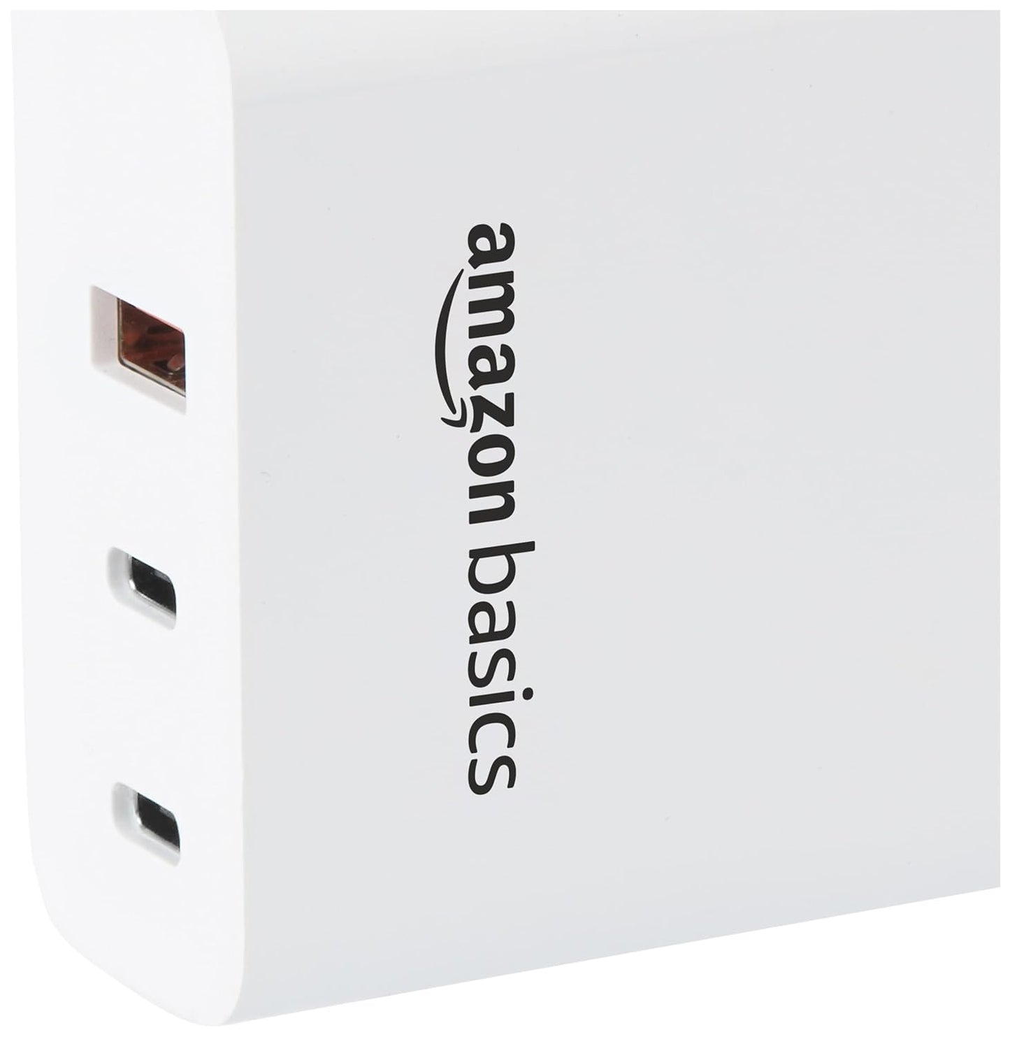 (Open Box) Amazon Basics High Power 65W Mobile/Laptop Charger Dual Port Output with Type-C Charging Cable (White)