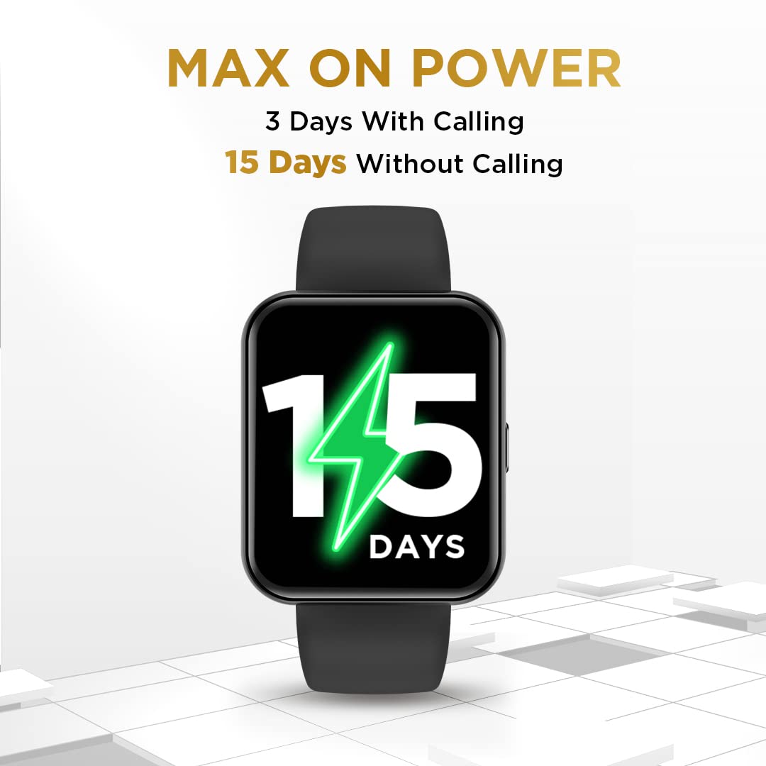 (Open Box) GIZMORE Gizfit Blaze Max 1.85" IPS Display with 240 x 280 px | 450 NITS Brightness BT Calling Edge to Edge Display, Voice Assistance, Bluetooth Smartwatch (Gray)