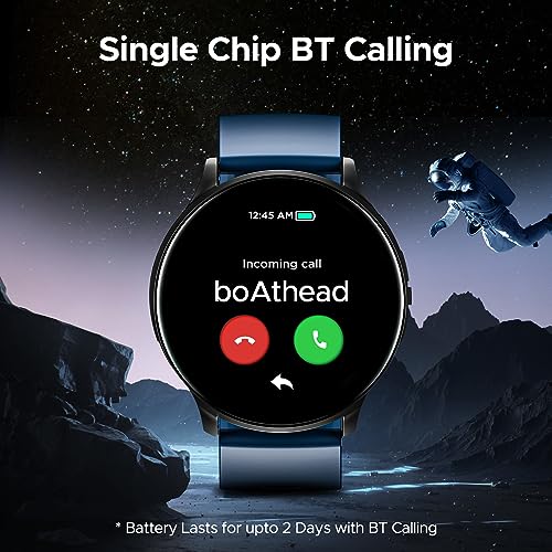 (Without box)boAt Lunar Orb w/ 1.45" (3.6 cm) AMOLED Display, BT Calling, DIY Watch Face Studio, Coins, Crest App Health Ecosystem, Live Cricket & Football Scores, IP67, Smart Watch for Men & Women(Active Black)