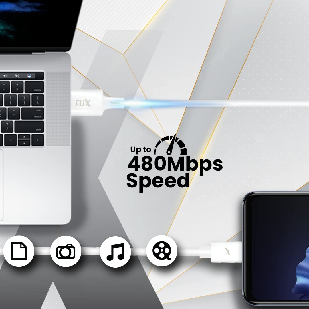 FLiX (Beetel USB to Micro USB PVC Data Sync & 2A Fast Charging Cable, Made in India, 480Mbps Data Sync, Solid Cable, 1 Meter Long USB Cable for Micro USB Devices (Black)(XCD-M11)