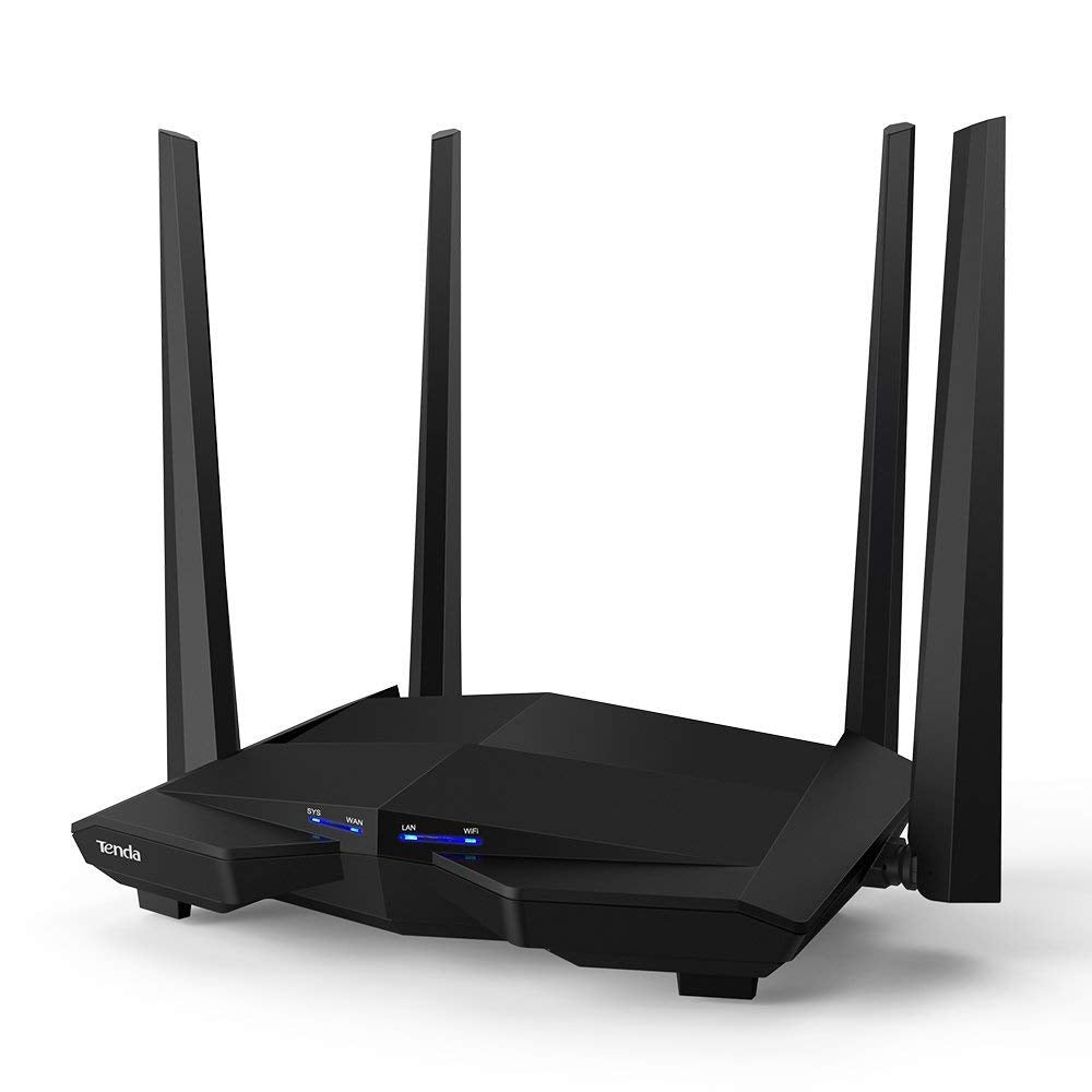 (Open Box) Tenda AC21 2100Mbps Dual Band Gigabit Wireless Router, MU-MIMO, Easy Setup, Supports Guest Network, Parental Control, Client Filter, IPv6 (Black, Not a Modem)