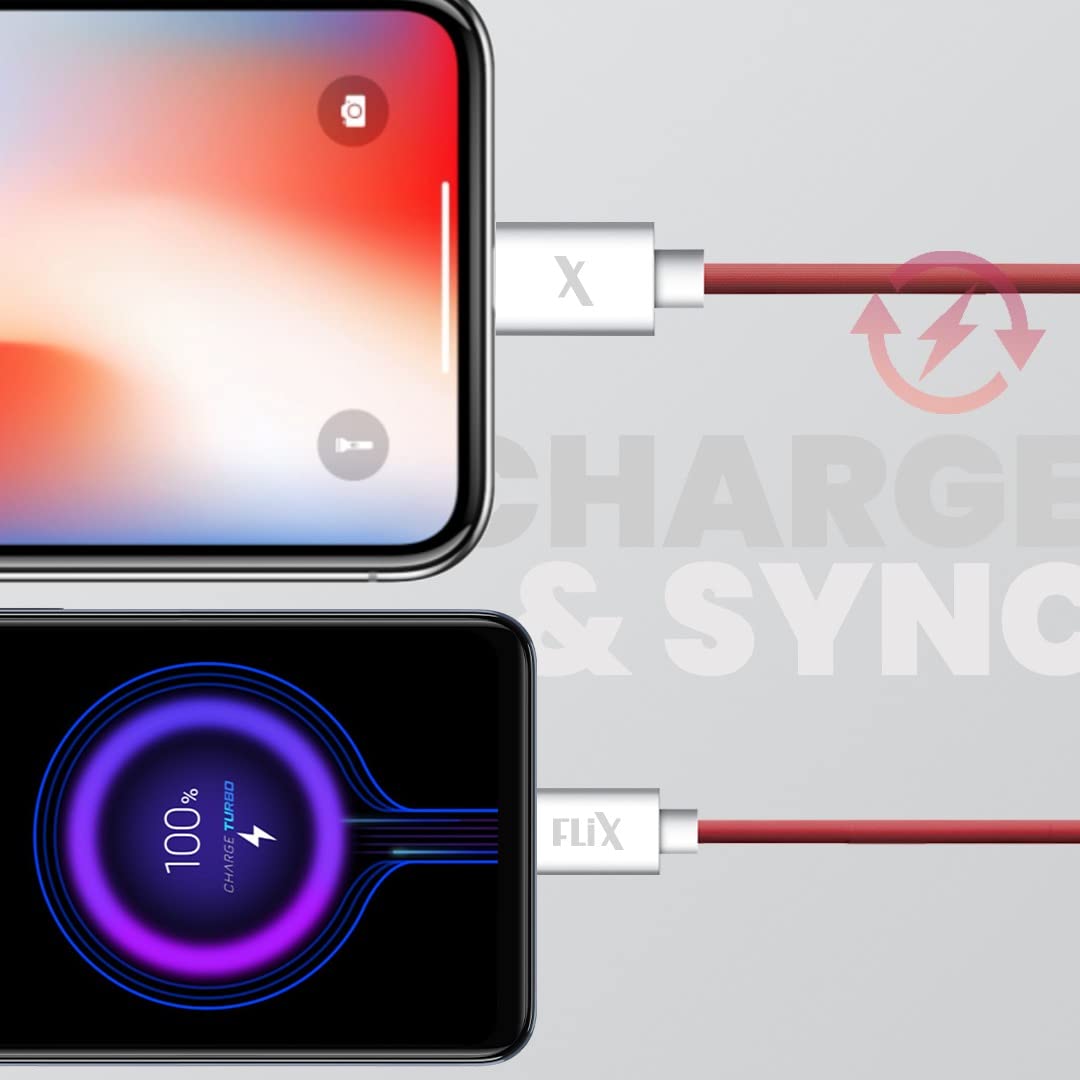 FLiX (Beetel USB to Micro USB PVC Data Sync & 2A Fast Charging Cable, Made in India, 480Mbps Data Sync, Solid Cable, 1 Meter Long USB Cable for Micro USB Devices (Black)(XCD-M11)
