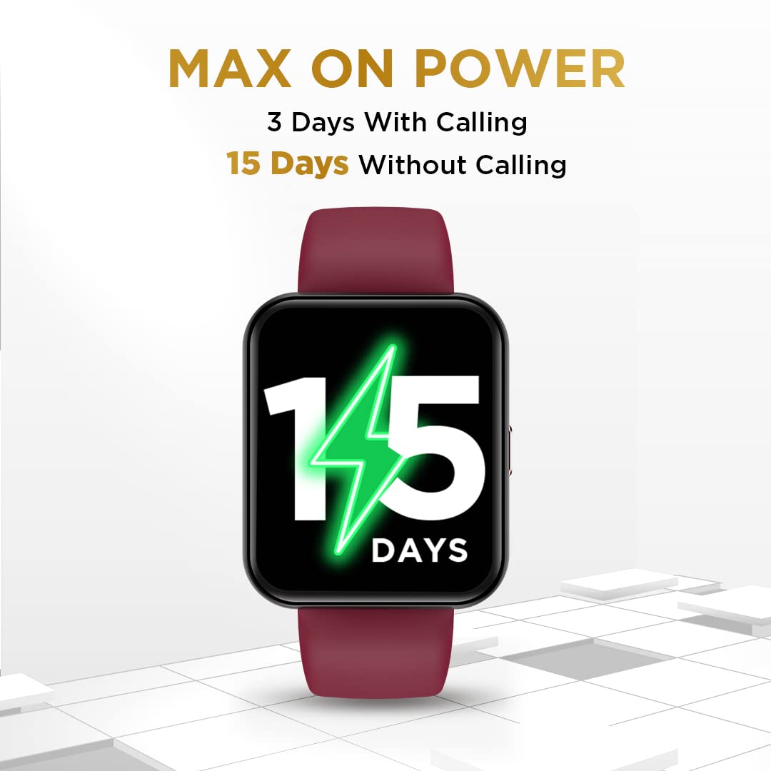 (Open Box) GIZMORE Gizfit Blaze Max 1.85" IPS Display with 240 x 280 px | 450 NITS Brightness BT Calling Edge to Edge Display, Voice Assistance, Bluetooth Smartwatch (Gray)