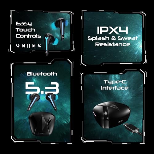 (Open box)boAt Immortal 111 TWS in Ear Earbuds with Up to 40 Hours of Playtime, 40 Ms Super-Low Latency Beast Mode, RGB LEDs, Quad Mics with Enx Tech, ASAP Charge, Iwp Tech, Ipx4, Btv5.3(Black Sabre)