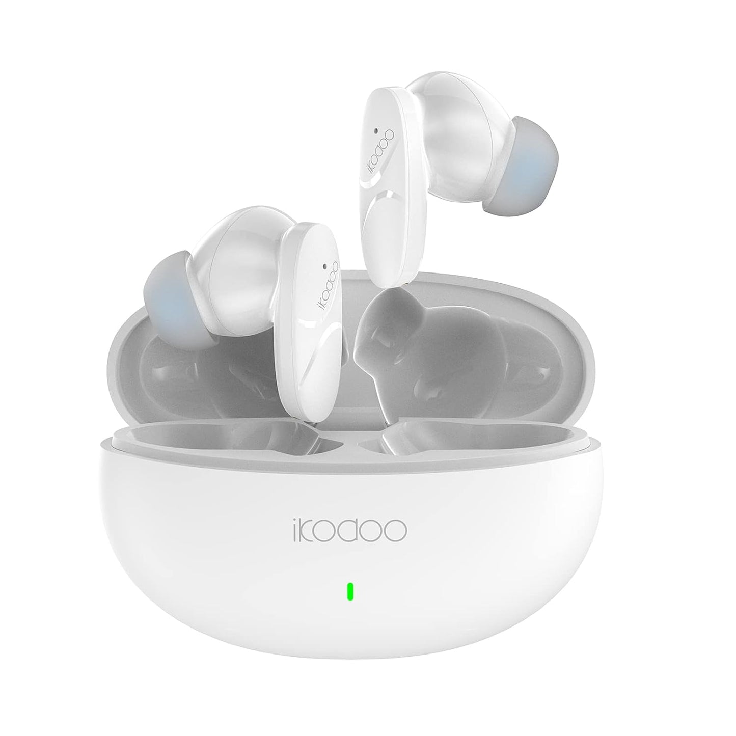 (OPEN BOX)IKODOO Buds Z Truly Wireless in-Ear Earbuds with Mic, AI-ENC, Upto 28 Hrs Playtime, 10mm Bass Drivers, Bluetooth 5.3, Quick Pair, IPX4, Type-C, Fast Charging-(10 Min = 90 Min) White