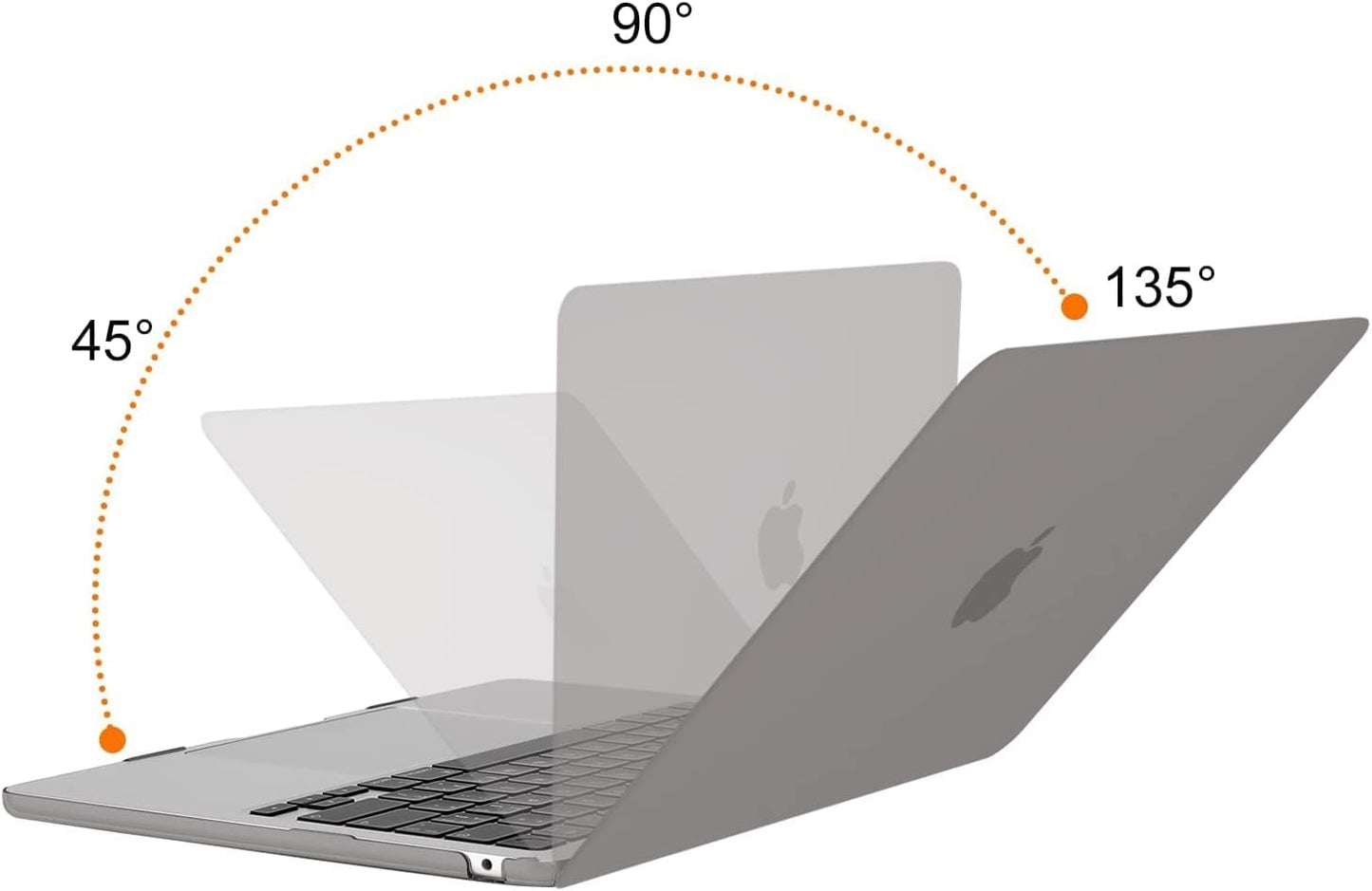 (OPEN BOX)MOCA Case for MacBook Air 13.6 inch Case 2022 2023 2024 Release M3 A3113 M2 A2681 with Touch ID,Hard Shell Case Cover (Frost Clear)