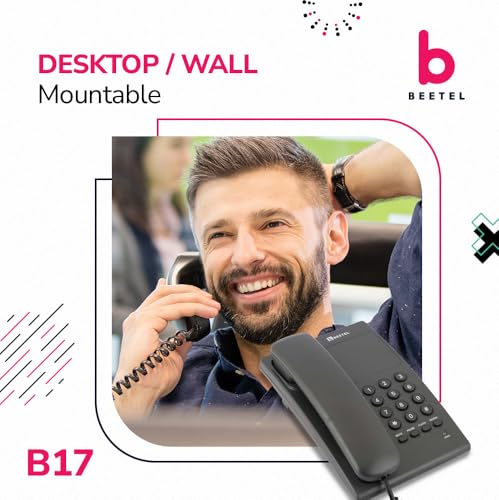 (Open Box) Beetel B11 Corded Landline Phone, Ringer Volume Control, LED for Ring Indication, Wall/Desk Mountable, Classic Design, Clear Call Quality, Mute/Pause/Flash/Redial Function (Made in India)(Black)(B11)