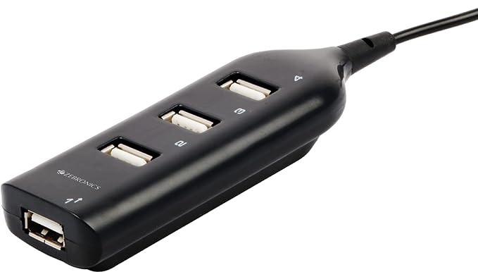 (Open Box) Zebronics ZEB-90HB USB Hub, 4 Ports, Pocket Sized, Plug & Play, for Laptop & Computers