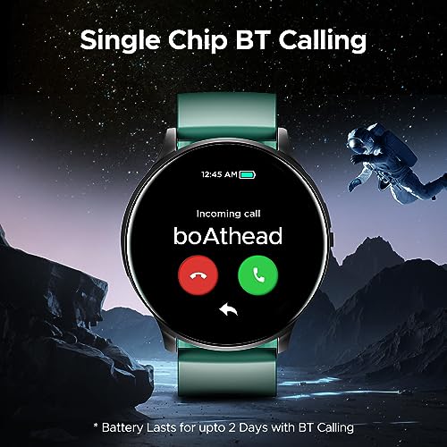 (Without box)boAt Lunar Orb w/ 1.45" (3.6 cm) AMOLED Display, BT Calling, DIY Watch Face Studio, Coins, Crest App Health Ecosystem, Live Cricket & Football Scores, IP67, Smart Watch for Men & Women(Active Black)