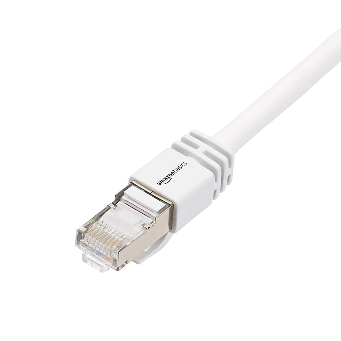 (Open Box )amazon basics Rj45 Cat 7 High-Speed Gigabit Ethernet Patch Internet Cable For Printer, Server - 10Gbps, 600Mhz - White, 10-Foot, White