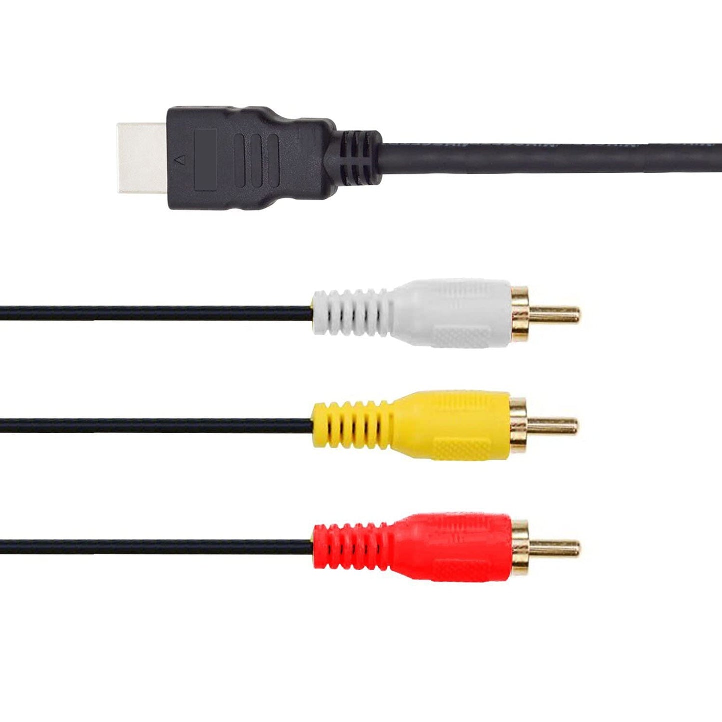 (Open Box)BigPlayer 1.5 Meter HDMI Male to 3-RCA Female Video Audio AV Component Converter Adapter Cable for HDTV DVD, Black