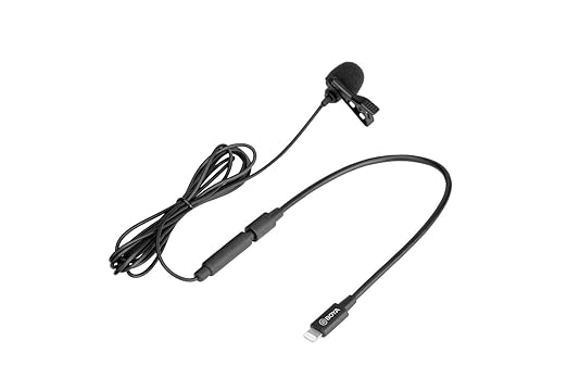 (Open Box) Boya by-M2 Clip-on Lavalier Microphone Lightning Port for iOS Devices Phone Tablet Recording V-Log Making Broadcasting