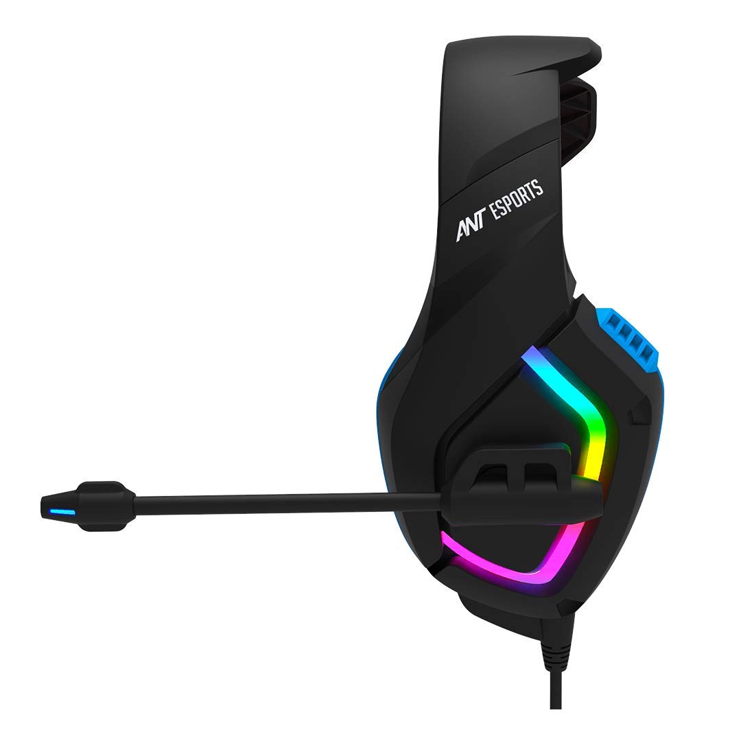 (Open Box) Ant Esports H530 Multi-Platform Pro RGB Gaming Headsetfor PC / PS4 / PS5 / Xbox One / Switch1 with mic, Black Blue