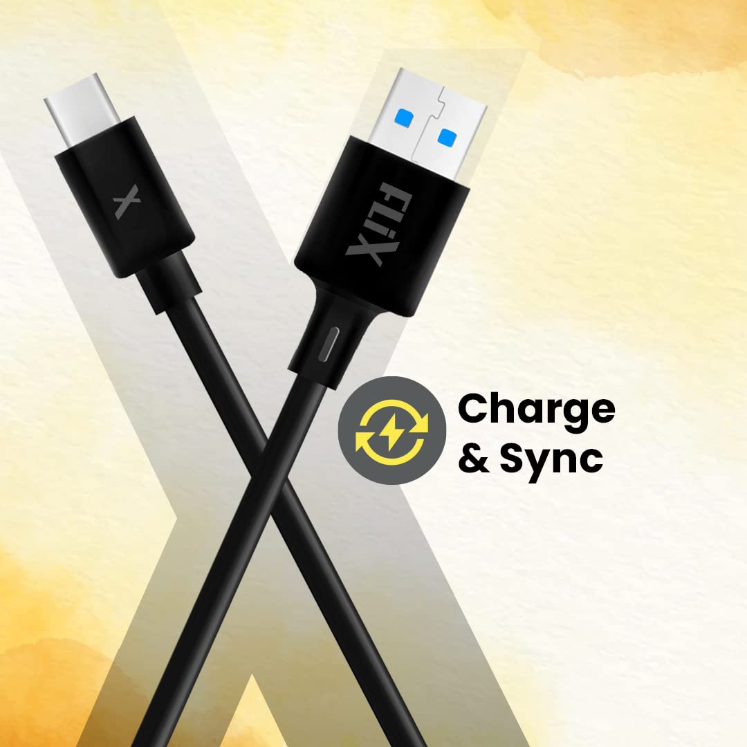 FLiX (Beetel USB to Micro USB PVC Data Sync & 2A Fast Charging Cable, Made in India, 480Mbps Data Sync, Solid Cable, 1 Meter Long USB Cable for Micro USB Devices (Black)(XCD-M11)
