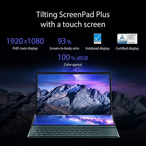 (Brand Refurbished) ASUS ZenBook Duo 14 (2021) Dual Screen Laptop, 14" (35.56 cm) FHD, Intel Core i5-1155G7 11th Gen, (16GB/512GB SSD/Windows 11/Office 2021/2GB NVIDIA GeForce MX450/Blue/1.62 Kg), UX482EGR-KA521WS