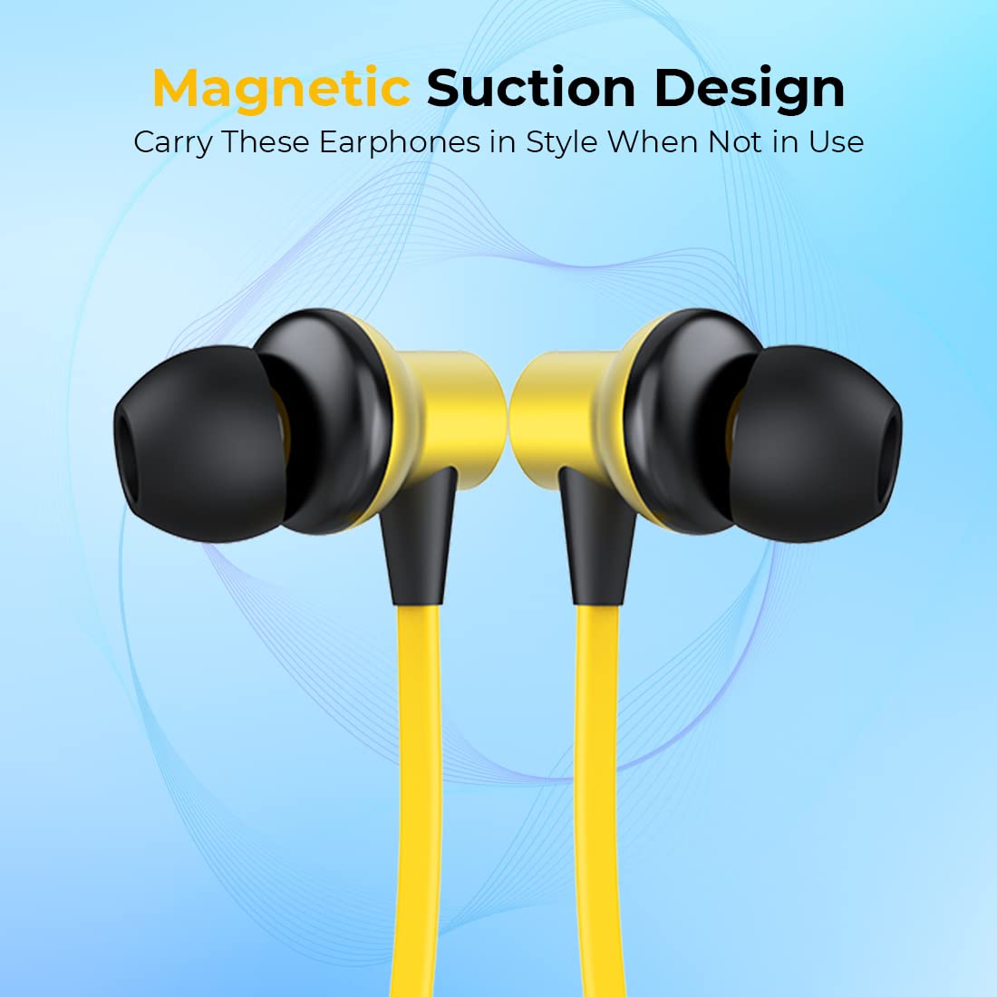(Open Box) pTron Bassfest Plus Magnetic in Ear Bluetooth 5.0 Wireless Headphones with Mic, Stereo Sound with Bass, IPX4 Water & Sweat Resistant, Voice Assistance, Ergonomic & Lightweight - (Black & Grey)