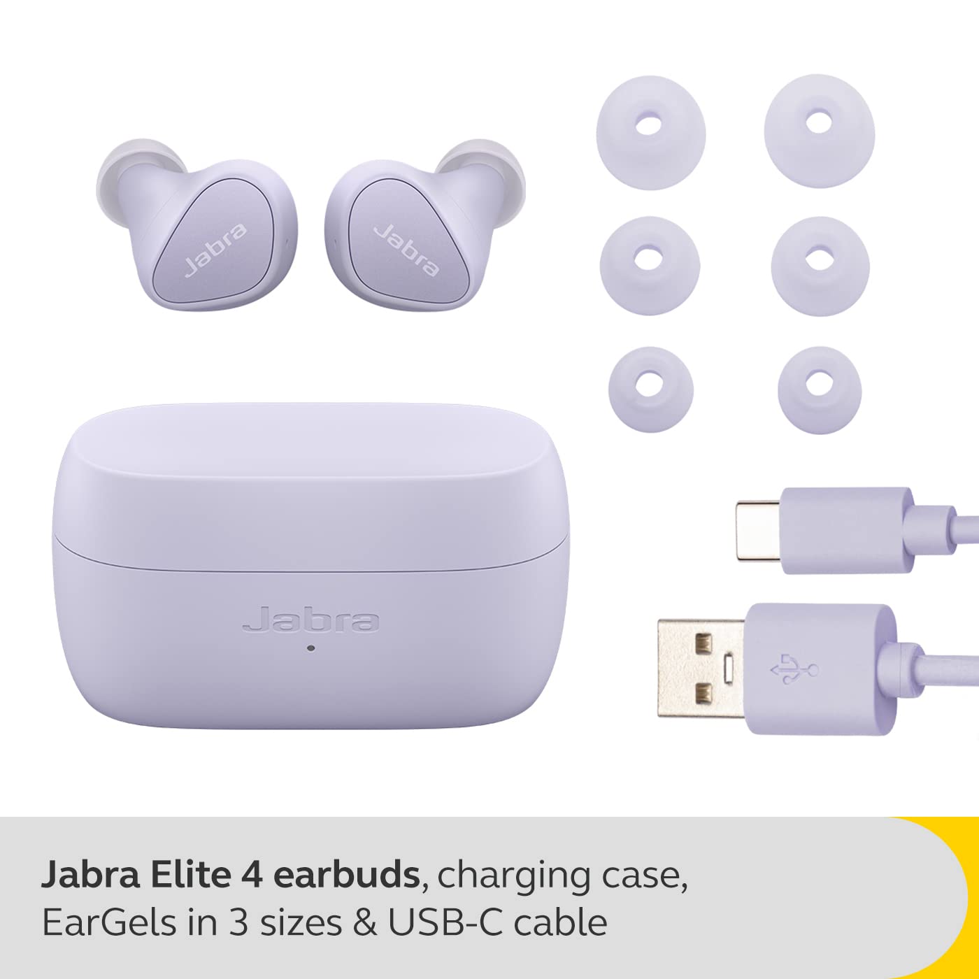 (Open Box)Jabra Elite 4 Wireless Earbuds, Active Noise Cancelling, Comfortable Bluetooth Earphones with Spotify Tap Playback, Google Fast Pair, Microsoft Swift Pair and Dual Pairing - Dark Grey