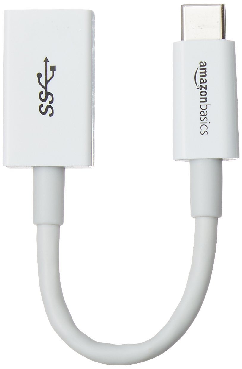 (Open Box) Amazon Basics L6LUC022-CS-R USB USB Type C to USB 3.1 Gen1 Female Adapter - White