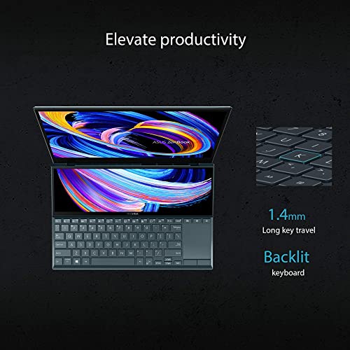(Brand Refurbished) ASUS ZenBook Duo 14 (2021) Dual Screen Laptop, 14" (35.56 cm) FHD, Intel Core i5-1155G7 11th Gen, (16GB/512GB SSD/Windows 11/Office 2021/2GB NVIDIA GeForce MX450/Blue/1.62 Kg), UX482EGR-KA521WS