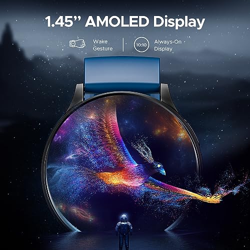 (Without box)boAt Lunar Orb w/ 1.45" (3.6 cm) AMOLED Display, BT Calling, DIY Watch Face Studio, Coins, Crest App Health Ecosystem, Live Cricket & Football Scores, IP67, Smart Watch for Men & Women(Active Black)