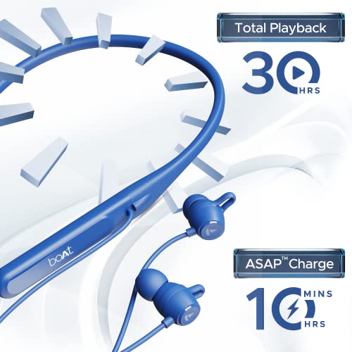 (Open Box)boAt Rockerz 255 Touch Neckband with Full Touch Controls,Spatial Audio,Up to 30H Playtime,ASAP Charge,Beast Mode,Enx Technology(Deep Blue),in-Ear,Bluetooth