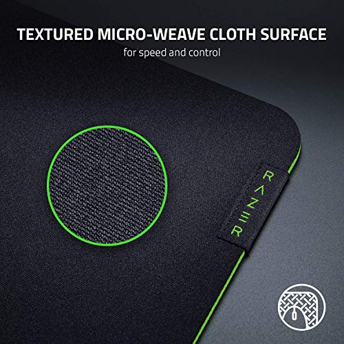 (OPEN BOX)Razer Strider - L Multilayer Synthetic Leather, Foam Padding, Head Cushion, Height Adjustable, Black/Green (RZ02-03810200-R3M1)