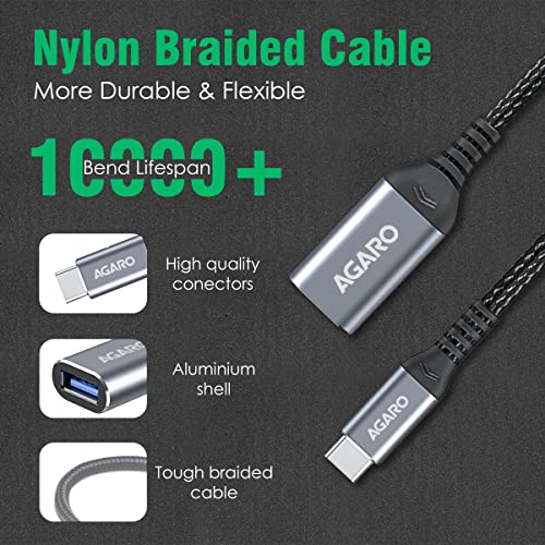 AGARO Micro USB to USB A Female OTG Adapter- (Metallic Grey)