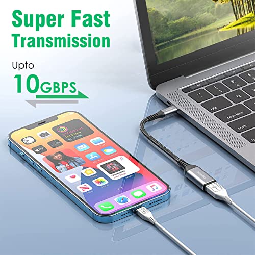AGARO Micro USB to USB A Female OTG Adapter- (Metallic Grey)