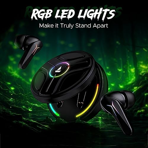 (Open box)boAt Immortal 141 TWS Gaming in Ear Earbuds with Enx?? Tech, Up to 40 Hours Playtime, Beast?? Mode, Ipx4 Resistance, Iwp?? Tech, RBG Lights, & USB Type-C Port(Black Sabre)