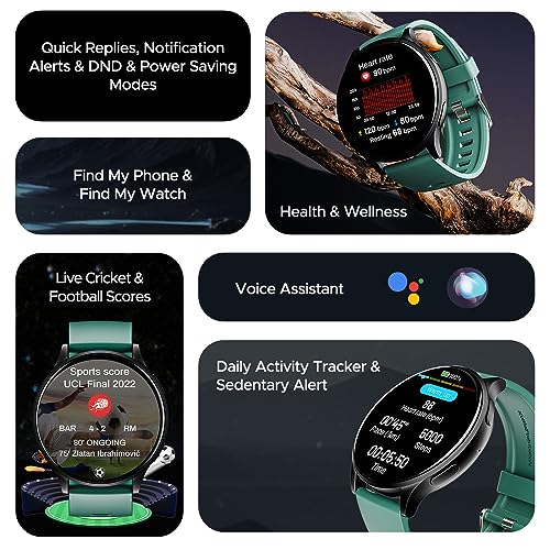 (Without box)boAt Lunar Orb w/ 1.45" (3.6 cm) AMOLED Display, BT Calling, DIY Watch Face Studio, Coins, Crest App Health Ecosystem, Live Cricket & Football Scores, IP67, Smart Watch for Men & Women(Active Black)