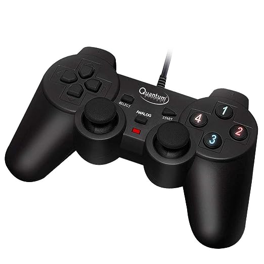 (Open Box) Quantum QHM7468 USB Gamepad with Dual Vibration (Black)