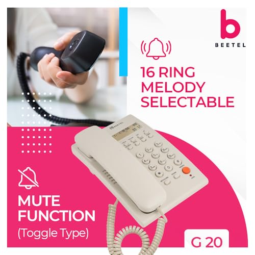 (Open Box) Beetel B11 Corded Landline Phone, Ringer Volume Control, LED for Ring Indication, Wall/Desk Mountable, Classic Design, Clear Call Quality, Mute/Pause/Flash/Redial Function (Made in India)(Black)(B11)