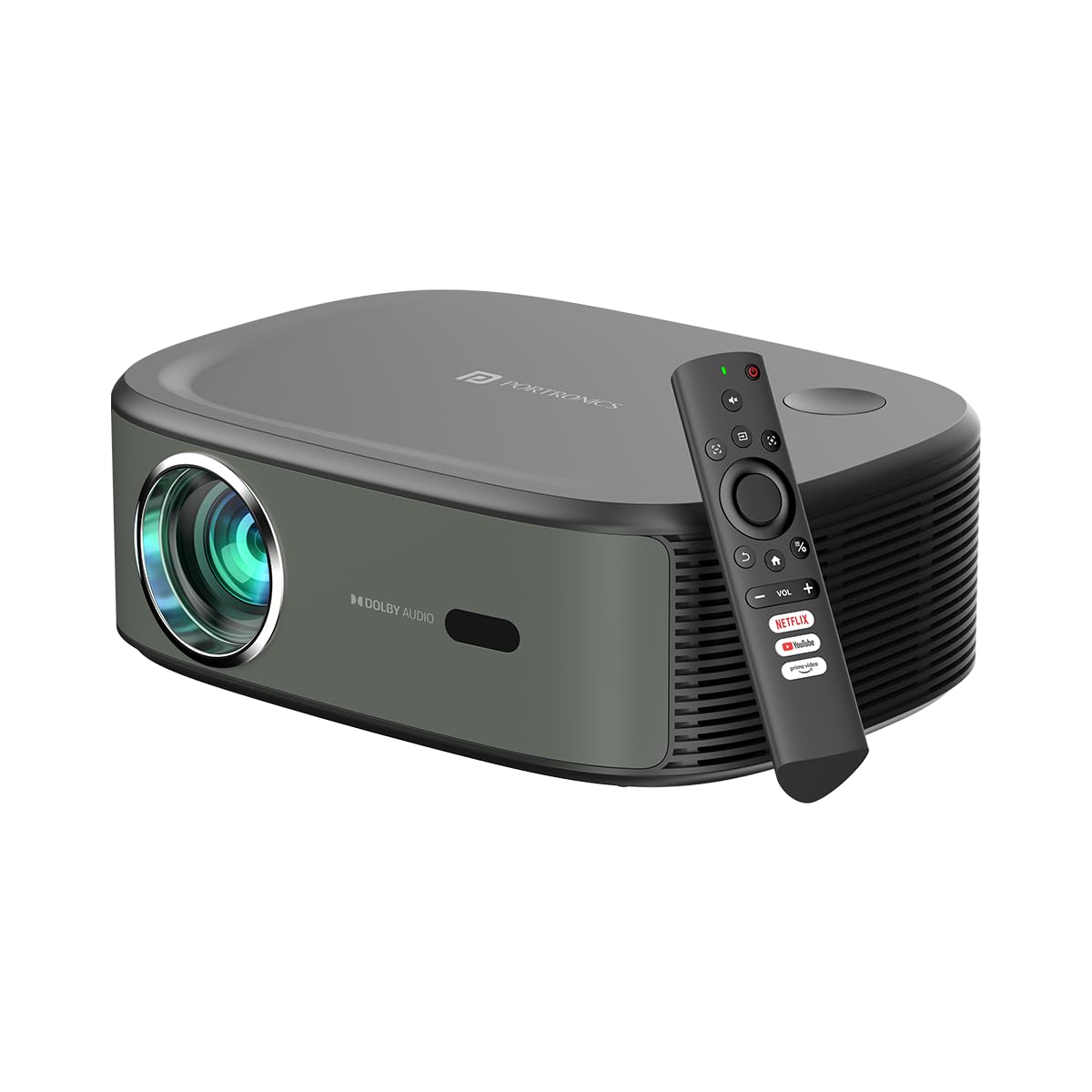 (Open Box) Portronics Beem 440 Smart LED Projector with 720p HD Resolution, Rotatable Design, Built-in Streaming Apps (Netflix, Prime Video, Hotstar), 2000 Lumens, Screen Mirroring, 3 Watts Speaker (White)