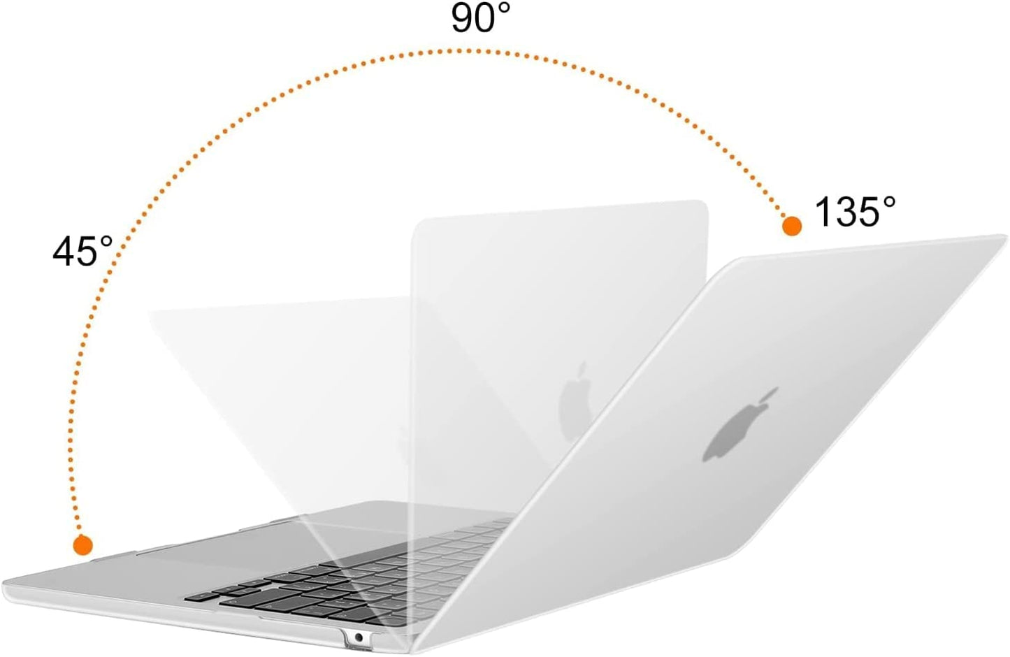 (OPEN BOX)MOCA Case for MacBook Air 13.6 inch Case 2022 2023 2024 Release M3 A3113 M2 A2681 with Touch ID,Hard Shell Case Cover (Frost Clear)