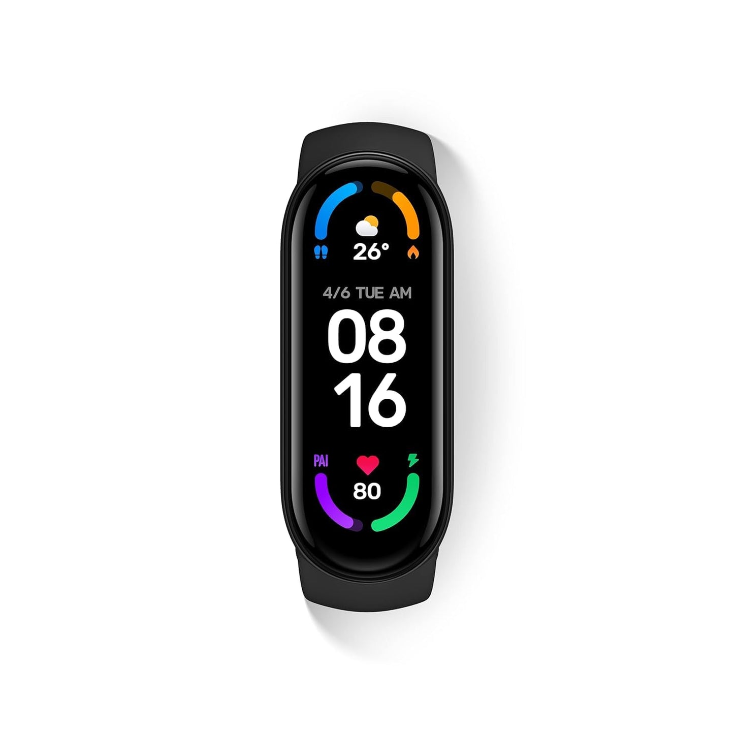 (Open Box) Xiaomi Mi Smart Band 6-1.56'' (3.96 cm) Large AMOLED Color Display, 2 Week Battery Life, 30 Fitness Mode, 5 ATM, SpO2, HR, Sleep Monitoring, Women's Health Tracking, Alarm, Music Control (Black)