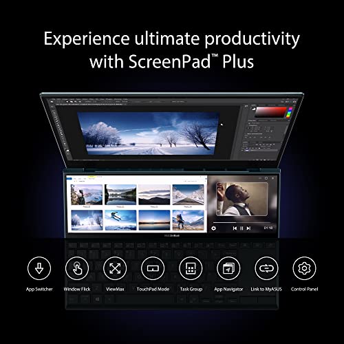 (Brand Refurbished) ASUS ZenBook Duo 14 (2021) Dual Screen Laptop, 14" (35.56 cm) FHD, Intel Core i5-1155G7 11th Gen, (16GB/512GB SSD/Windows 11/Office 2021/2GB NVIDIA GeForce MX450/Blue/1.62 Kg), UX482EGR-KA521WS