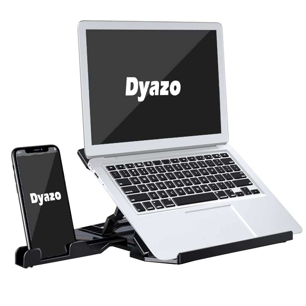 (Open Box) Dyazo Laptop Stand Riser | Ventilated | Portable | Foldable Compatible for MacBook Notebook 12 inches/30cm /13 inches /33cm/14.1 inches/35cm/15.6 inches/39.6cm Laptops