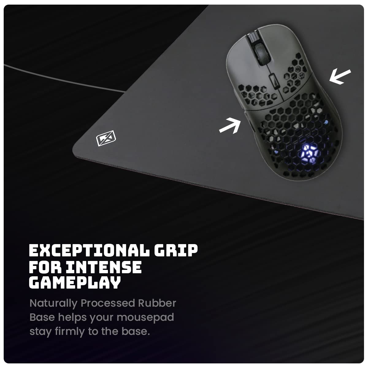 (Open Box)Cosmic Byte Glide Pro Esport Edition Mousepad, Naturally Processed Rubber, Black Film Cloth Processed for Accurate Mouse tracking, 450x400x3mm (L)