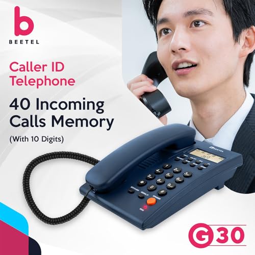 (Open Box) Beetel B11 Corded Landline Phone, Ringer Volume Control, LED for Ring Indication, Wall/Desk Mountable, Classic Design, Clear Call Quality, Mute/Pause/Flash/Redial Function (Made in India)(Black)(B11)
